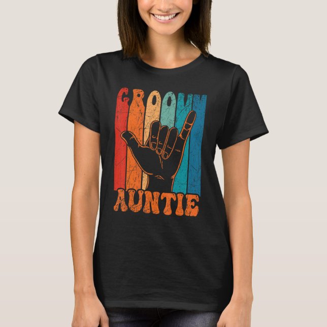 Groovy Auntie 70s Aesthetic Nostalgia 1970's Retro T-Shirt (Vorderseite)