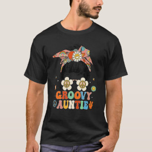 Groovy Auntie Retro chaotischen Bun Mädchen passen T-Shirt