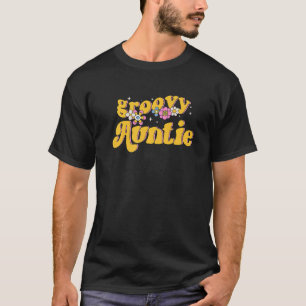 Groovy Auntie Retro Farbige Blume T-Shirt