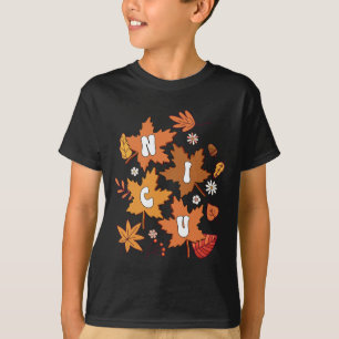 Groovy Autumn NICU Nurse Maple Leaf Fall Vibes Dai T-Shirt