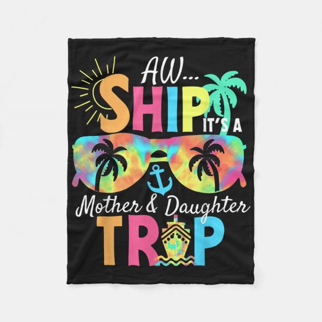 Groovy Aw Ship It’s A Mother Daughter Trip Vacatio Fleecedecke (Vorderseite)