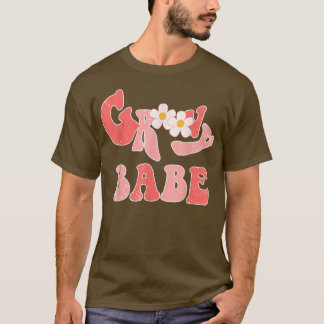 Groovy Babe Groovy Bride Hippie Boho Blume T-Shirt