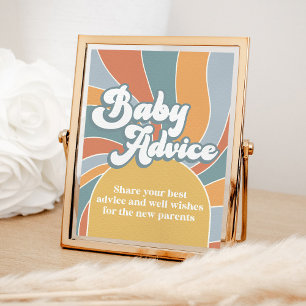 Groovy Baby Advice Retro Sunshine Baby Dusche Poster