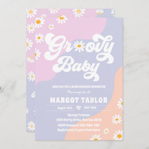 Groovy Baby Daisy Boho Hippy Vibes Baby Shower Einladung