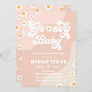 Groovy Baby Daisy Boho Hippy Vibes Baby Shower Einladung