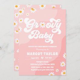 Groovy Baby Daisy Boho Hippy Vibes Baby Shower Einladung