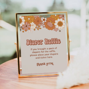 Groovy Baby Diaper Raffle Sign Poster