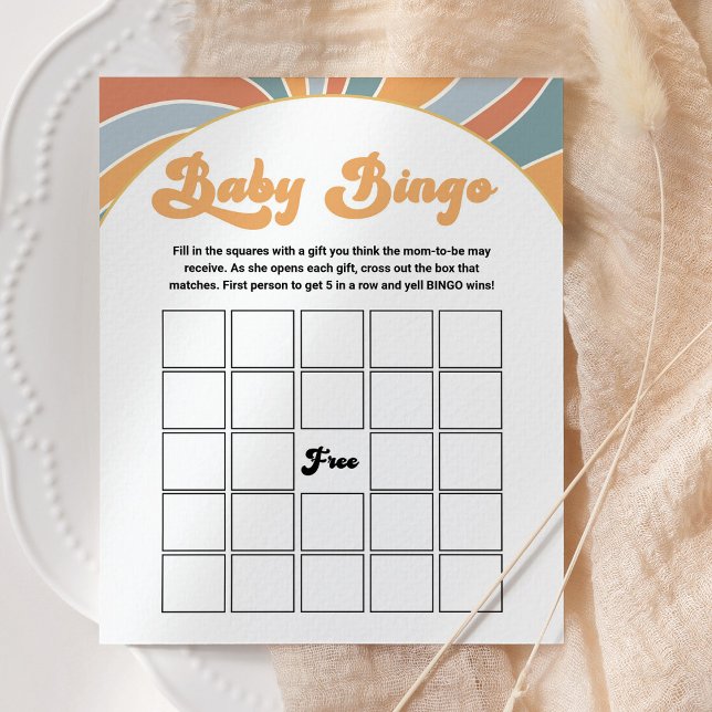 Groovy Baby Dusche Bingo Geschenk Retro Spiel (Von Creator hochgeladen)