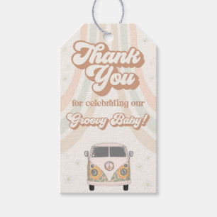 Groovy Baby Dusche Retro 70er Thema Gefallen Geschenkanhänger