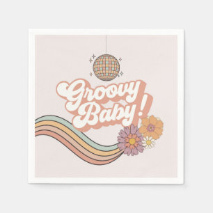 Groovy Baby Dusche Retro Party Teller Serviette