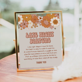 Groovy Baby Dusche Spate Night Diapers signieren Poster