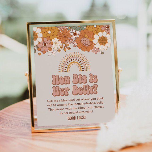 Groovy Baby Dusche wie groß ist ihr Bauchspiel Poster (Von Creator hochgeladen)