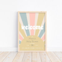 Groovy Baby Hippie Retro Baby Shower Begrüßung