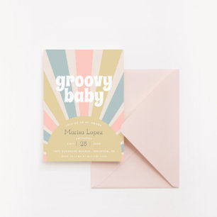 Groovy Baby Hippie Retro Baby Shower Einladung