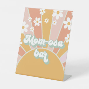Groovy Baby Retro Sonnenschein-Baby-Party Mom-Osa- Sockelschild