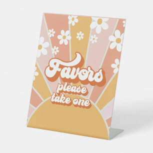 Groovy Baby Retro Sunshine Baby Shower Favoriten Sockelschild