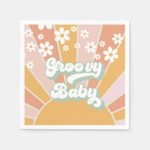Groovy Baby Retro Sunshine Hippie Baby Dusche Serviette