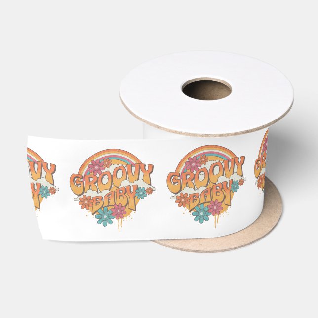 Groovy Baby Retrodesign Satinband (Spule)