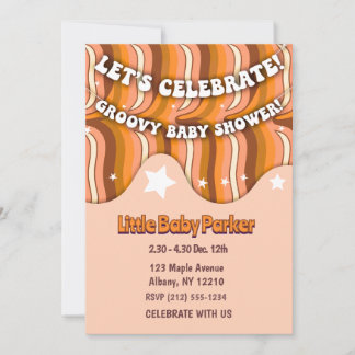 Groovy Baby Shower Einladung