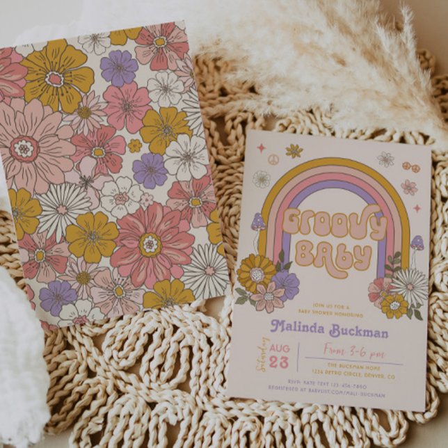 Groovy Baby Shower Einladung | Groovy Baby (Von Creator hochgeladen)