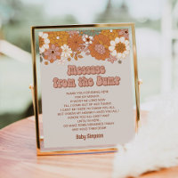 Groovy Baby Shower Message vom Bump-Zeichen