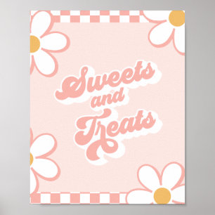 Groovy Baby-Shower-Süßigkeiten und Leckereien Schi Poster