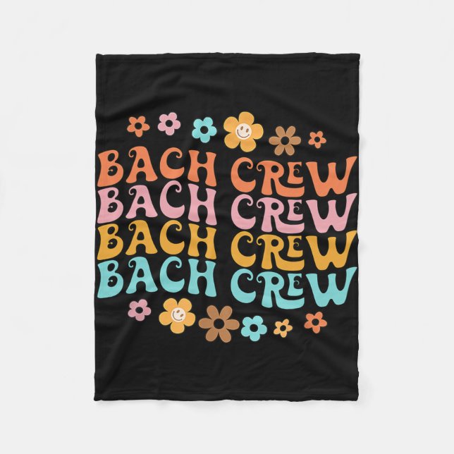 Groovy Bach Crew Funny Bachelorette Brautparty Fleecedecke (Vorderseite)