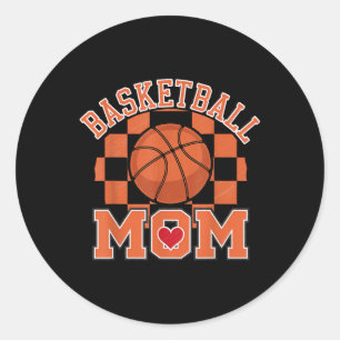 Groovy Basketball Mama Mutter Basketball Mama Runder Aufkleber