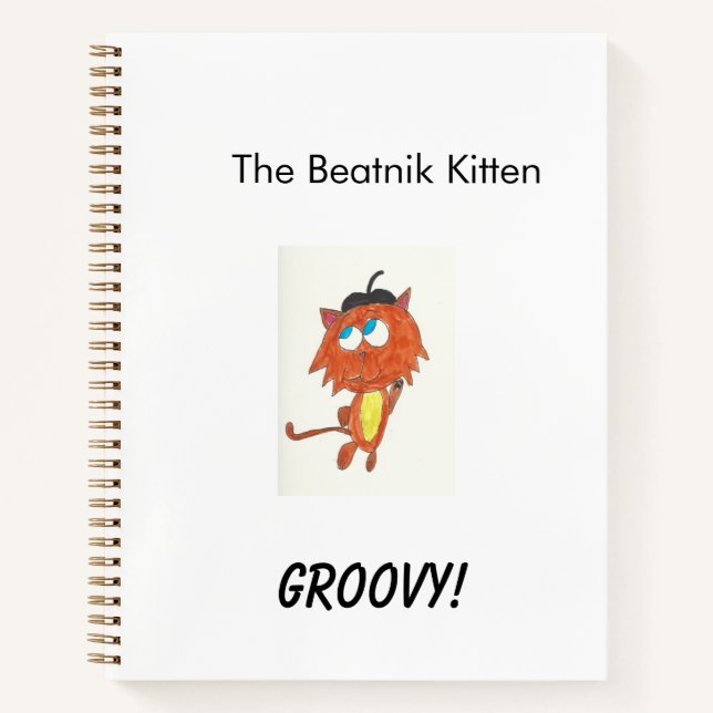 Groovy Beatnik Kitten Notebook/Journal Notizbuch (Vorderseite)