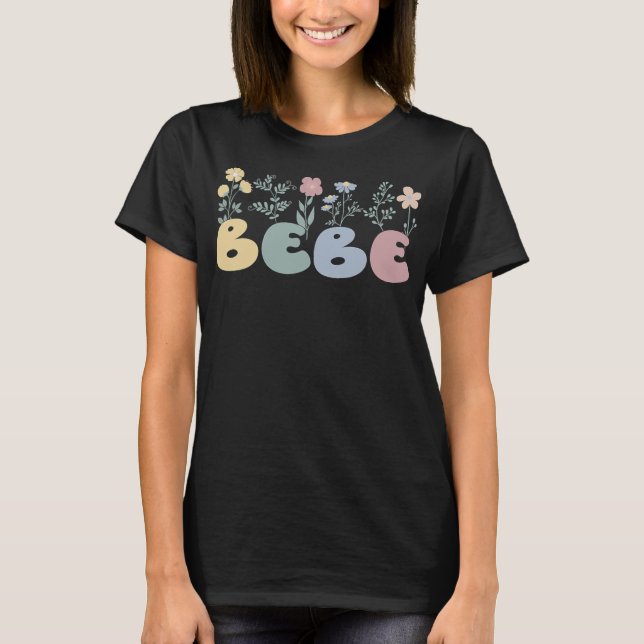 Groovy Bebe Großmutter Blume Bebe Oma  T-Shirt (Vorderseite)