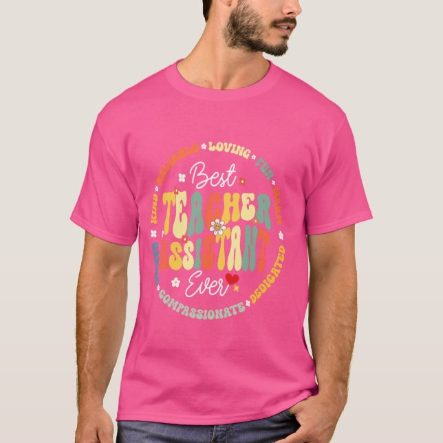 Groovy Best Teacher Assistant jemals Back School A T-Shirt (Vorderseite)