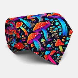 Groovy Biolumineszenz Mushroom Retro Krawatte