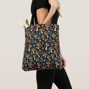 Groovy Biolumineszenz Pilz - Retro Tote Beutel