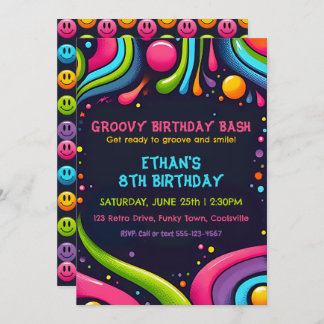 Groovy Birthday Bash Einladung
