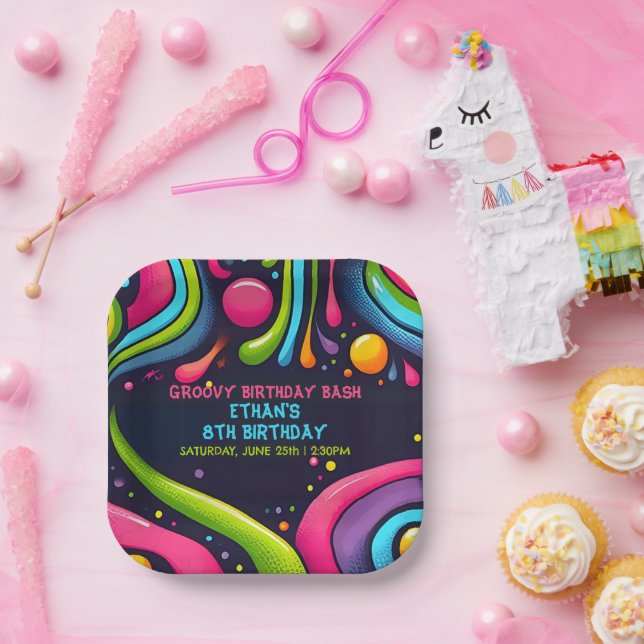 Groovy Birthday Bash Pappteller (Party)