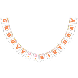 Groovy Birthday Daisy Hippie Birthday Wimpelkette