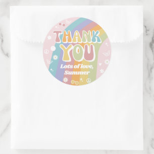 Groovy Birthday Favor Tag Groovy Sticker