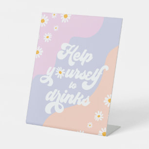 Groovy Birthday Party Boho Daisy Dekorationstabell Sockelschild