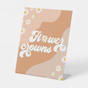 Groovy Birthday Party Boho Daisy Dekorationstabell Sockelschild