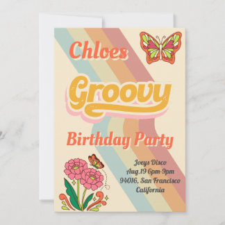 Groovy Birthday Party Einladung