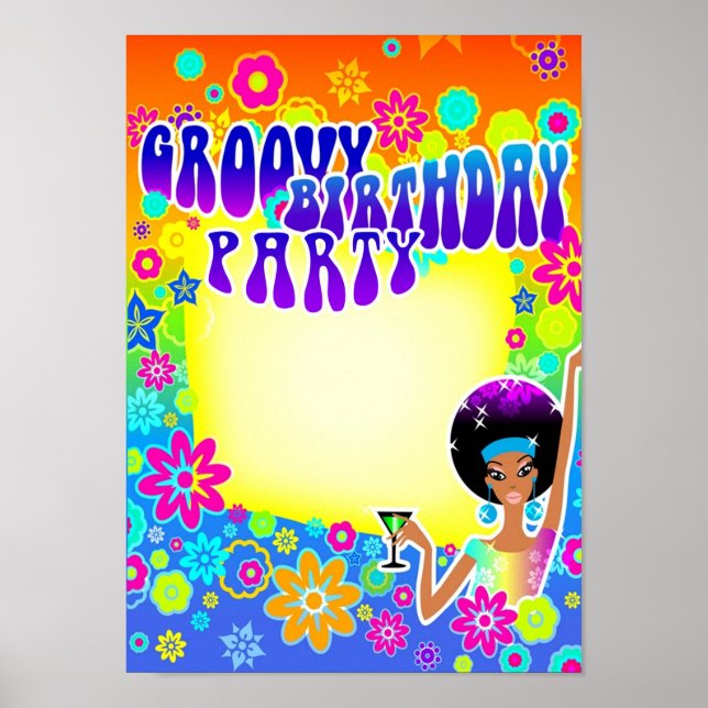 Groovy Birthday Party Poster (Vorne)