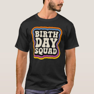 Groovy Birthday Squad B Tag Vintag Vibe Gradient T-Shirt