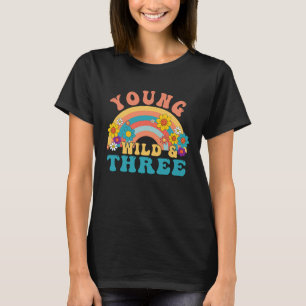 Groovy Birthday Young Wild & 3 Boho 3. Geburtstag T-Shirt
