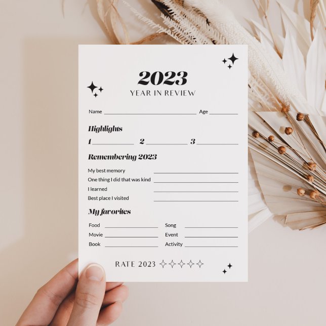 Groovy Black 2023 Jahr im Überblick Neujahrskarten (Von Creator hochgeladen)