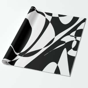 Groovy Black and White Pattern Geschenkpapier