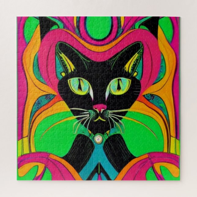 Groovy Black Cat Puzzle (Vertikal)