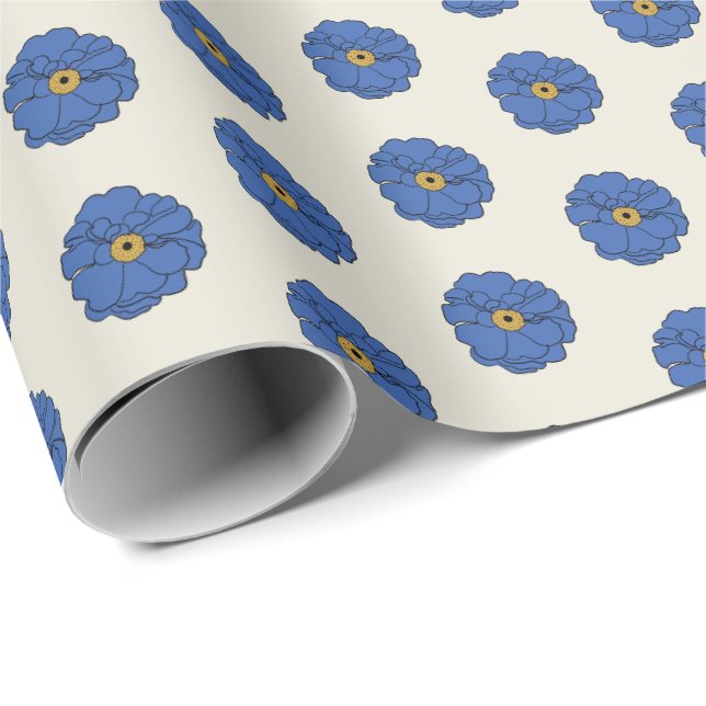 Groovy Blaues Geschenkpapier (Rolleneckpunkt)