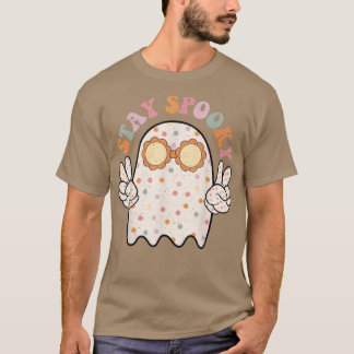 Groovy Bleibe Spooky Vibes Retro Floral Ghost Hipp T-Shirt