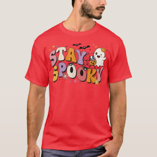 Groovy Bleibe Spooky Vibes Retro Floral Ghost Hipp T-Shirt