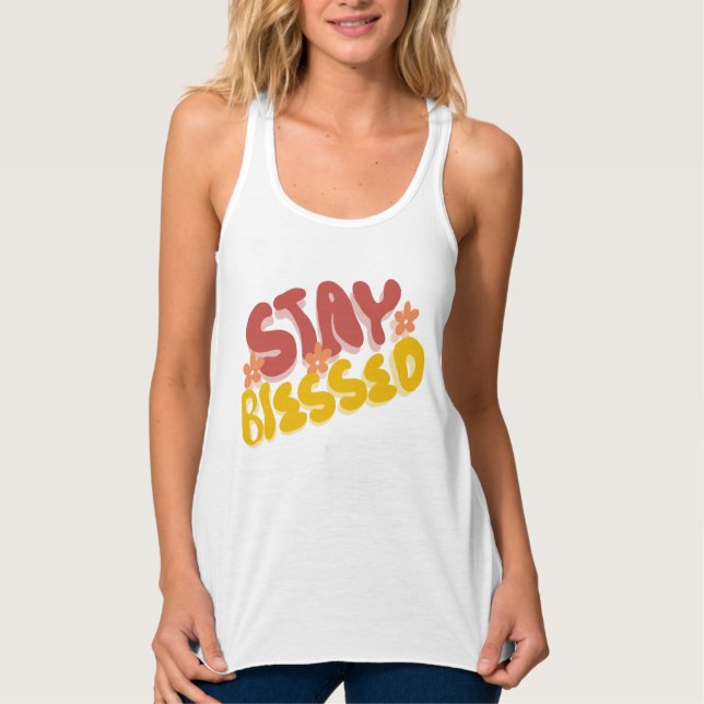 Groovy Blessed Hand Letting Blume Tank Top (Vorderseite)